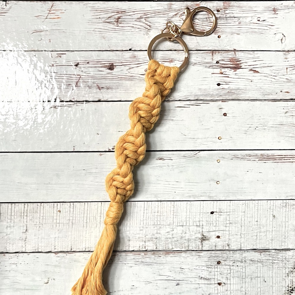 Mustard Macrame Keychain